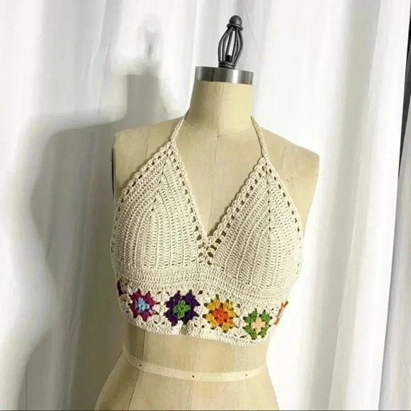 Exist Tops - Floral Crochet Crop Top​​